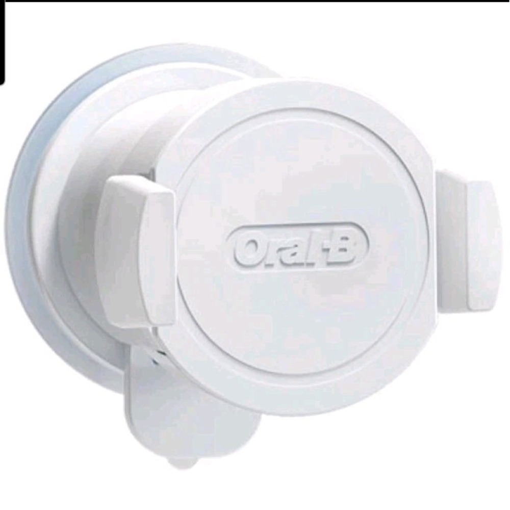 Oral B Genius-OEM- Smartphone Holder Wall Mirror Mount Suction Cup White Plastic